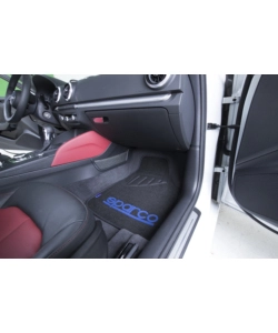 Set 4 tappetini neri e blu per auto sparco